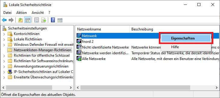 Eigenschaften von Netzwerk öffnen firewall3